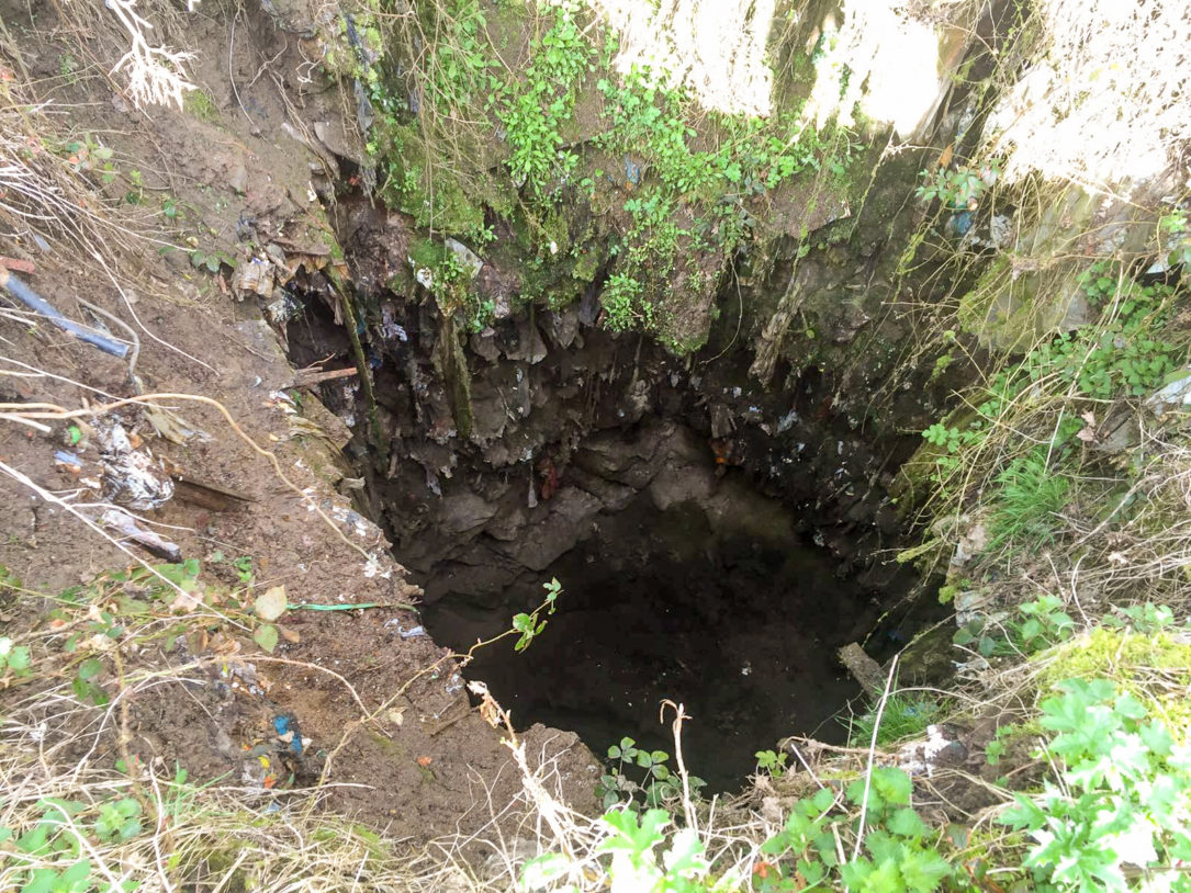 Middlesbrough mineshaft at start of job. Mineshaft before filling with hardfoam
