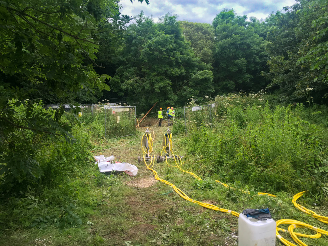 Middlesbrough mineshaft fill - preparations Foam equipment on site for mineshaft fill
