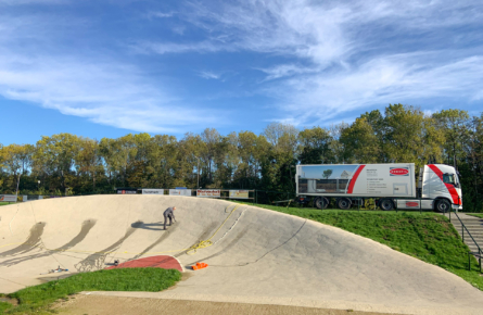 Grondinjectie BMX track Soil injection under concrete slab