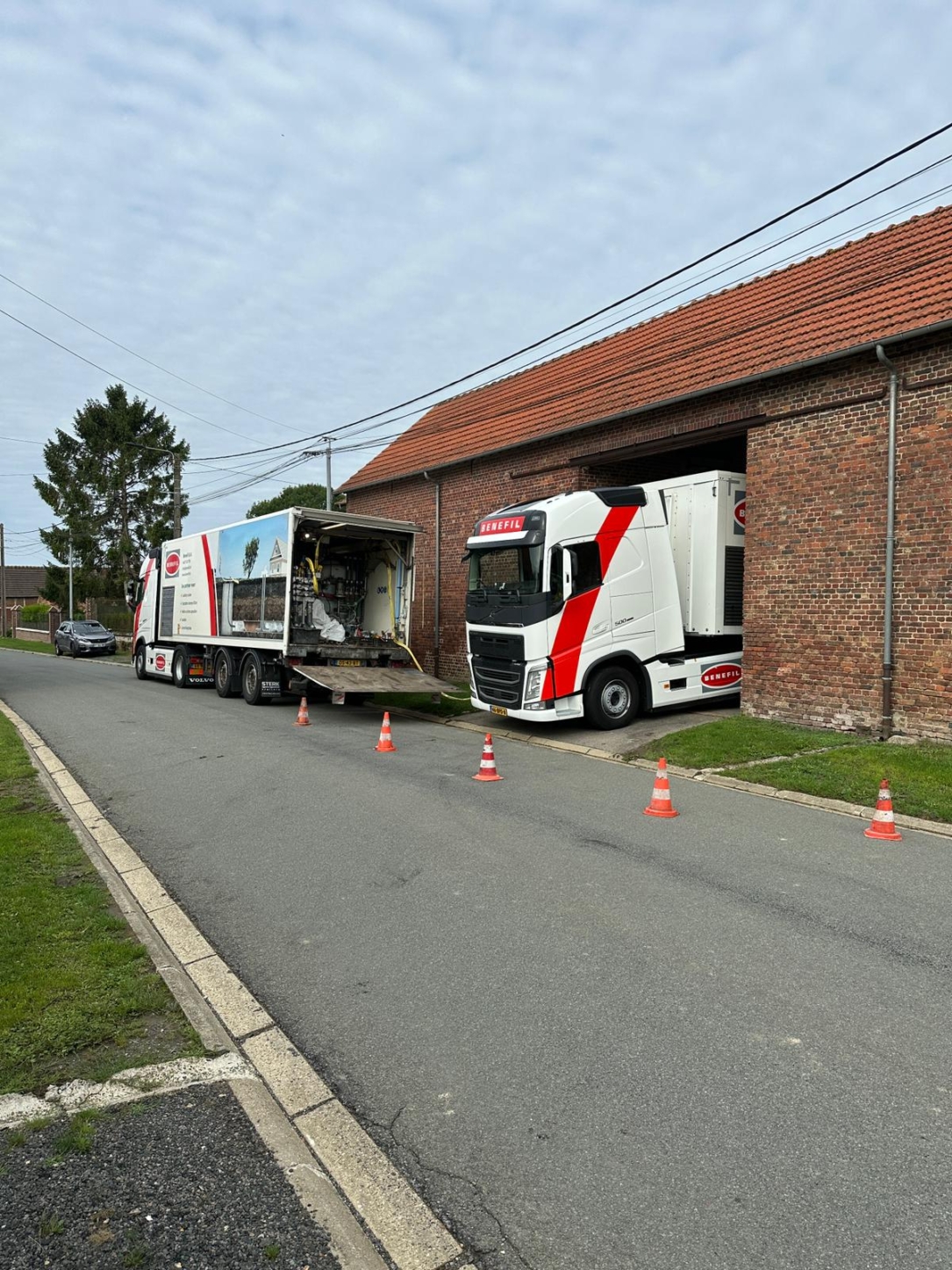 Two trucks of containing Benefil Resin